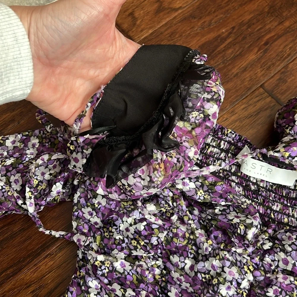 Astr Purple Floral Blouse
